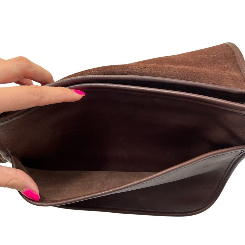 Vintage Coach Patricia Legacy Saddle Crossbody Bag Dark Brown Leather 9951 - Picture 8 of 11